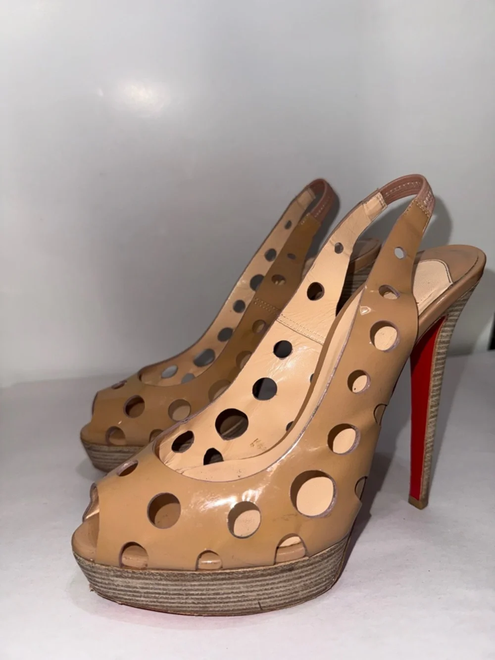 Christian Louboutin Ginza platform slingback sandal heel size 39